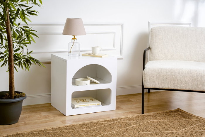 Hanah Home Lorin Mesita de Noche Blanca Hanah Home Lorin Mesita de Noche Blanca